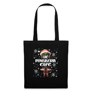 Weihnachtsoutfit Physikerin Wichtel - Stoffbeutel - Schwarz - Vorne