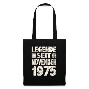 November 1975 Legende seit 48 Jahren Mann Frau - Stoffbeutel - Schwarz - Vorne