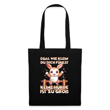 HoppyFunTime Kaninchen Geschenk Kaninchenbesitzer - Stoffbeutel - Schwarz - Vorne