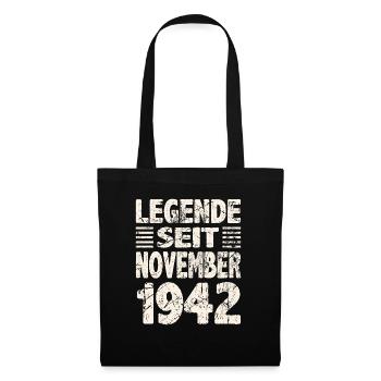 November 1942 Legende seit 81 Jahren Mann Frau - Stoffbeutel - Schwarz - Vorne