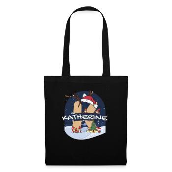 Génial Katherine nom w chapeau de père Noël dans le thème de Noël - Sac en tissu - noir - Devant