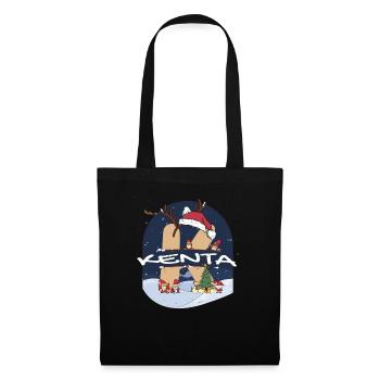 Impressionnant Kenta nom w chapeau de père Noël dans le thème de Noël - Sac en tissu - noir - Devant