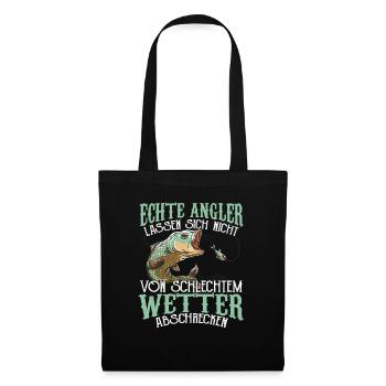 Angeln Angelrute Fisch Angelsport - Stoffbeutel - Schwarz - Vorne
