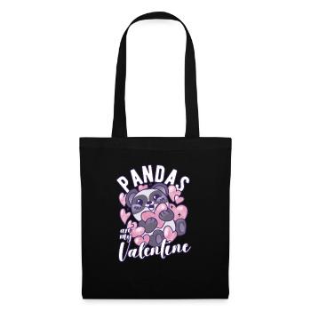 Les pandas sont mon amour de panda drôle de Saint-Valentin - Sac en tissu - noir - Devant