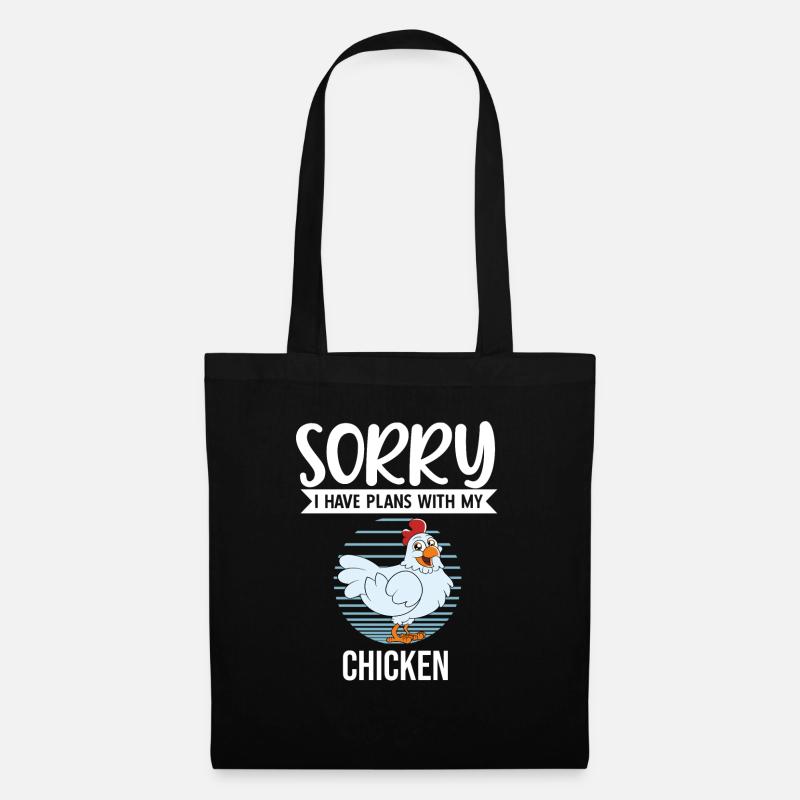 Lustiger Hühner Spruch Huhn - Stoffbeutel - Schwarz