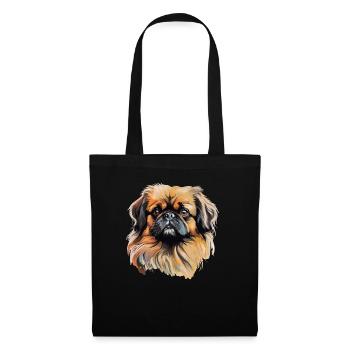 Pékinois - Sac en tissu - noir - Devant