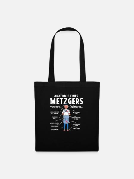 Anatomie eines Metzgers - Stoffbeutel - Schwarz