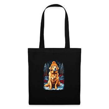 Golden Retriever In Winter Has Happy Golden - Tote Bag - black - Front