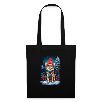 Chihuahua with winter hat Happy Chihuahua - Tote Bag - black - Front