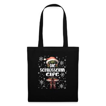 Weihnachtsoutfit Schlosserin Wichtel - Stoffbeutel - Schwarz - Vorne