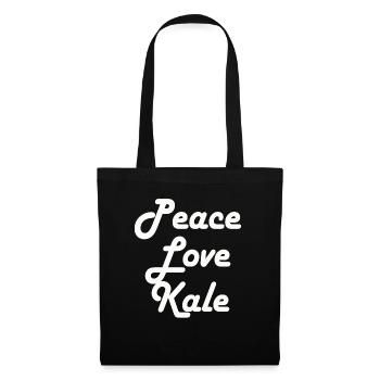 Cute Vegetarian Gift Vegan Quote Peace Love Kale - Stoffbeutel - Schwarz - Vorne