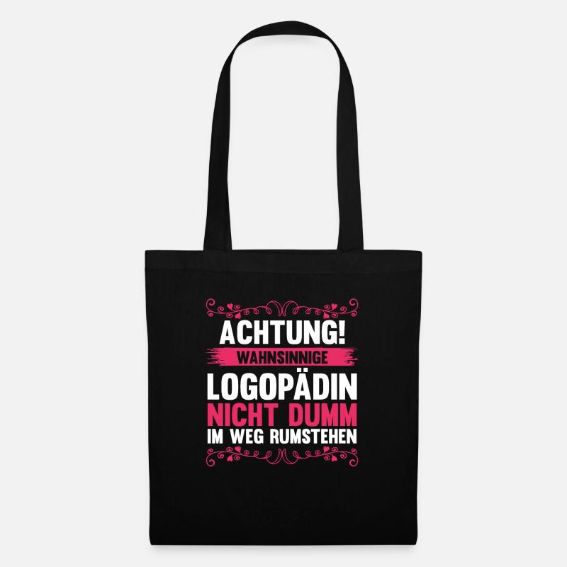 Logopädie Logopädin - Stoffbeutel - Schwarz