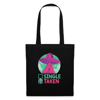 Unique ou pris drôle Alien OVNI Saint-Valentin - Sac en tissu - noir - Devant