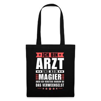 Ich bin Arzt und kein Magier - Stoffbeutel - Schwarz - Vorne