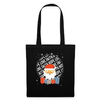 Faith Hope Love Religious Family Christmas Santa - Tote Bag - black - Front