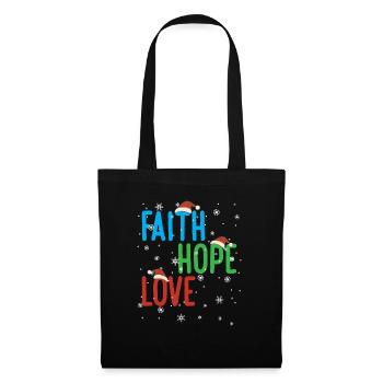 Faith Hope Love Religious Family Christmas Santa - Tote Bag - black - Front