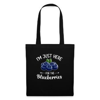 Heidelbeere Frucht Blaubeere - Stoffbeutel - Schwarz - Vorne
