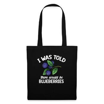 Heidelbeere Frucht Blaubeere - Stoffbeutel - Schwarz - Vorne