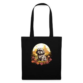Shih Tzu - Stoffbeutel - Schwarz - Vorne