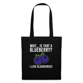 Heidelbeere Frucht Blaubeere - Stoffbeutel - Schwarz - Vorne