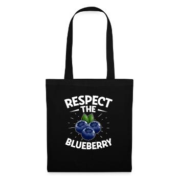 Heidelbeere Frucht Blaubeere - Stoffbeutel - Schwarz - Vorne