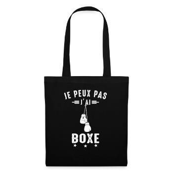 Boxe Je Peux pas j'ai boxe Boxeur boxing fan Drôle - Sac en tissu - noir - Devant