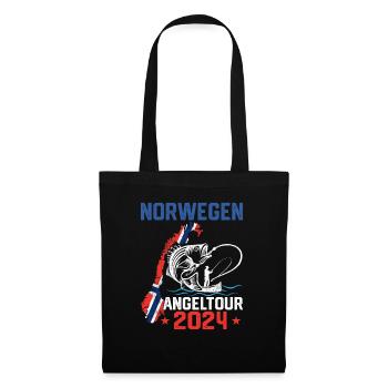 Angeln in Norwegen 2024 Norwegen Angeltour - Stoffbeutel - Schwarz - Vorne