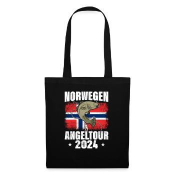 Angeltour Norwegen 2024 Angelurlaub - Stoffbeutel - Schwarz - Vorne