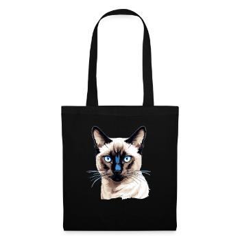 Siamese Cat Siamkatze - Stoffbeutel - Schwarz - Vorne