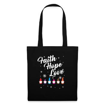 Religious Family Faith Hope Love Christmas Gnome - Tote Bag - black - Front