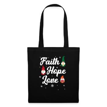 Faith Hope Love Religious Family Christmas Gnome - Tote Bag - black - Front