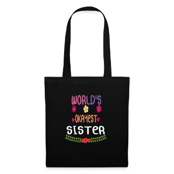 Crazy dog, funny world's okayest sister - Sac en tissu - noir - Devant