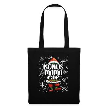Weihnachtsoutfit Bonus mama Elf - Stoffbeutel - Schwarz - Vorne