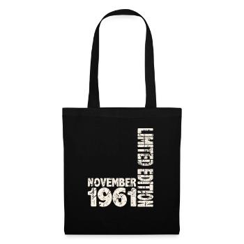 November 1961 Limited Edition 62 Jahren Mann Frau - Stoffbeutel - Schwarz - Vorne
