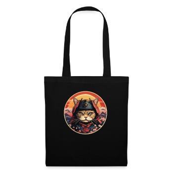 Chat samouraï japonais Japon Esthétique Amoureux des chats - Sac en tissu - noir - Devant