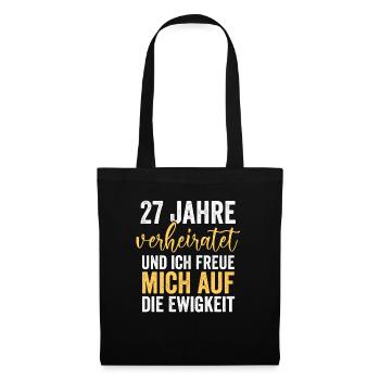 Ehe Mahagonihochzeit 27 Jahre Verheiratet Hochzeit - Stoffbeutel - Schwarz - Vorne
