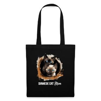 Siamese Cat Siamkatze - Stoffbeutel - Schwarz - Vorne