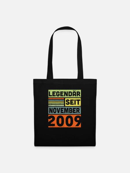 14. Geburtstag 14 Jahre Legendär November 2009 - Stoffbeutel - Schwarz