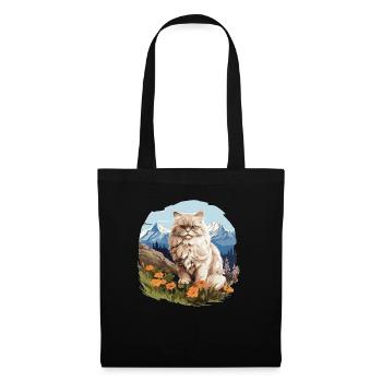 Persian Cat Perser Katze - Stoffbeutel - Schwarz - Vorne