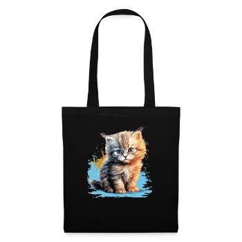 Persian Cat Perser Katze - Stoffbeutel - Schwarz - Vorne