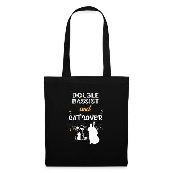 Double Bass Cat Lover Gift - Tote Bag - black - Front