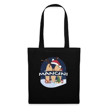 Impressionnant nom de Mancini w chapeau de père Noël dans le thème de Noël - Sac en tissu - noir - Devant