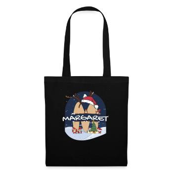 Génial Margaret nom w chapeau de père Noël dans le thème de Noël - Sac en tissu - noir - Devant