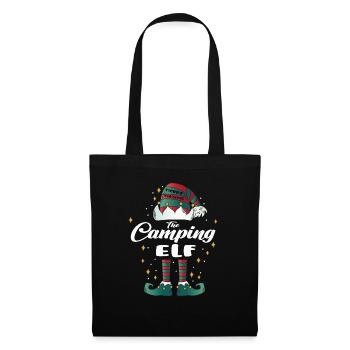 camping Elf funny Family Christmas Weihnachten - Stoffbeutel - Schwarz - Vorne