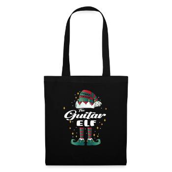 guitar Elf funny Family Christmas Weihnachten - Stoffbeutel - Schwarz - Vorne