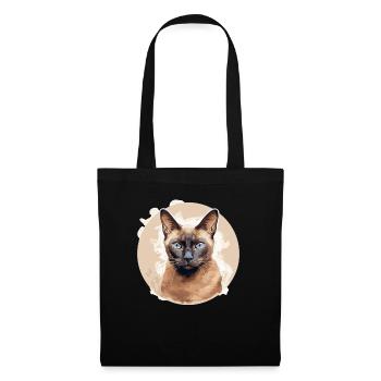 Burmese Cat Burma Katze - Stoffbeutel - Schwarz - Vorne