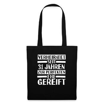 Ehe Lindenhochzeit 31 Jahre Verheiratet Hochzeitst - Stoffbeutel - Schwarz - Vorne