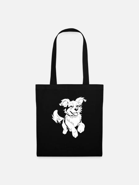 Hund Vierbeiner - Stoffbeutel - Schwarz
