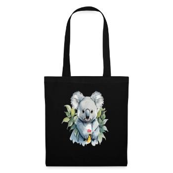 Koala in Wasserfarben - Stoffbeutel - Schwarz - Vorne