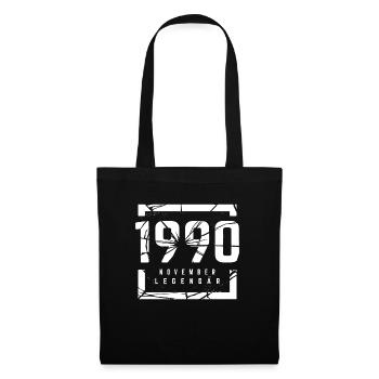 November 1990 Legendär 33 Jahren Mann Frau - Stoffbeutel - Schwarz - Vorne